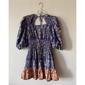 House of Harlow 1960 Nastassia Dress Women’s Size XL Puff Sleeve Mini Smocked